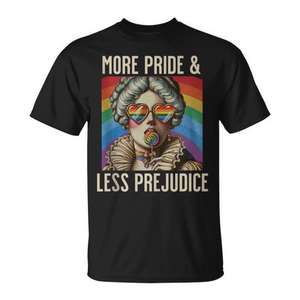 Camiseta More Pride Less Prejudice Rainbow Pride, unisex, talla para adultos S M L XL XXL - Product Image 1
