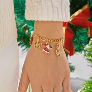 <b>Christmas</b> Reindeer Snowflake Santa Candy Cane <b>Charm</b> Women Holiday Gift Bracelet - Product Image 5