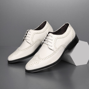 Chaussures en cuir pour hommes, style britannique, formelles, brodées, pour le bureau, décontractées, grandes tailles - des - Product Image 2
