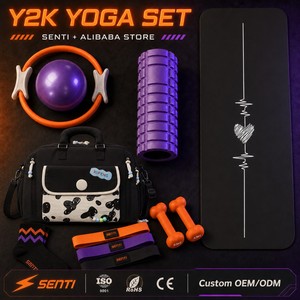 Premium Quality High Density Yoga Gift Set Mat <b>Magic</b> Circle Foam Roller Strap Bag and Exercise Band for Her St-yjtz-002 Non-Slip - Product Image 6