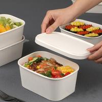 Usine de bols à salade en papier carrés jetables sur mesure avec couvercles bol sanitaire efficace pour déjeuner à emporter sandwichs à sushi