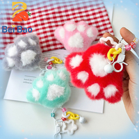 Mini porte-clés en peluche patte de chat en coton PP, super doux, fabrication en usine, en stock pour la décoration intérieure