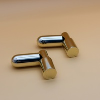 Tube de rouge à lèvres en aluminium/plastique de qualité supérieure, modèle BL7332, finition dorée brillante, design capsule, pour marque privée
