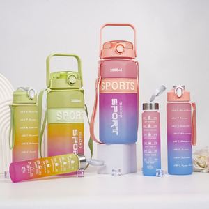Large Half Gallon 1.5L Motivational Water <b>Bottle</b> With Time Marker & Straw Leakproof Tritan Bpa Free Gym And Outdoor Water Jug - Product Image 4