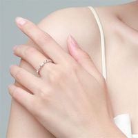 Vente en gros de bagues de fiançailles en argent sterling 925 avec zircon ovale, style européen et américain, accessoires de bague pour femmes