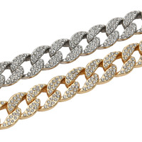 Hip Hop glacé pavé strass 15MM plein Miami gourmette chaîne cubaine CZ Bling rappeur colliers pour hommes bijou pour hommes bijoux