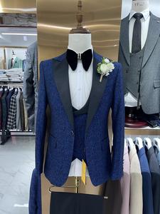 Abito da <span class=keywords><strong>uomo</strong></span> Jacquard Set 3 pezzi da sposa sposo smoking Blazer formale abito aderente abito elegante da <span class=keywords><strong>uomo</strong></span> <span class=keywords><strong>abbigliamento</strong></span> <span class=keywords><strong>uomo</strong></span> - Product Image 4