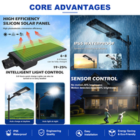 Lámpara Solar Impermeable IP65, Farola, Lámpara de Calle LED Todo en Uno de 50W 100W 200W para Exteriores