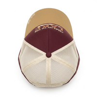 Gorra de béisbol trucker snapback de 5 paneles con visera curva, espalda de malla a rayas de dos tonos, estilo retro vintage, personalizada al por mayor