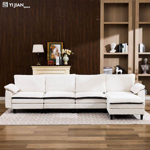 Sofás Modulares Minimalistas Modernos para Sala de Estar de <span class=keywords><strong>2</strong></span>, <span class=keywords><strong>3</strong></span> y 4 Plazas con Otomanas - Product Image 1
