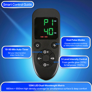 Chaleco <span class=keywords><strong>de</strong></span> Protección Completa con Luz Roja, 700 mm <span class=keywords><strong>de</strong></span> Ancho, 432 LED, Temporizador <span class=keywords><strong>de</strong></span> Pulso <span class=keywords><strong>de</strong></span> 3 Velocidades Ajustable, Regalo Familiar para Padres y Seres Queridos - Product Image 5