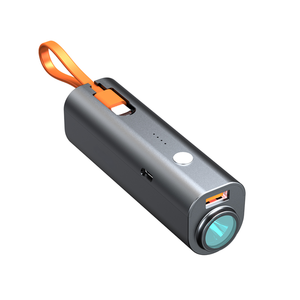 Best Promotion Gift Mini Stylish 5000mAh Power Bank Portable Type-C Cables Charger With Flashlight and Lanyard for Smartphone