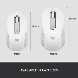 Logitech Signature M650 Compatibilité multi-appareils Souris silencieuse sans fil Bluetooth pour mains de petite à moyenne taille