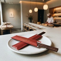 Manchons pour baguettes en papier kraft imprimés à l'or sur mesure, écologiques, jetables, pour restaurants de sushi, Fujian