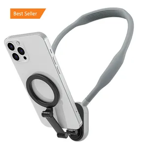 2024 Hot Wearable Phone Bracket Hand Free Magnetic POV Vlog Selfie Video Recording Cell Phone Neck Holder For iPhone 15 Android