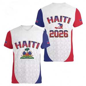 Maillot de football rétro personnalisé Haïti Coupe du Monde Sport 2026, impression par sublimation, respirant, écologique, à manches courtes - Product Image 4