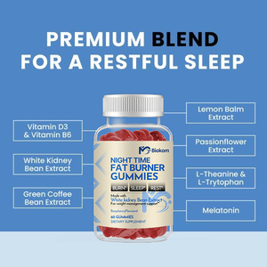 Biokom Private Label Gummies Brûleur de Graisse Minceur Nuit Perte de Poids Detox Enzyme Brûleur de Graisse Supplément Gélifiant avec Mélatonine - Product Image 6
