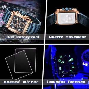OLEVS 2958 Orologio al Quarzo Quadrato con Quadrante a Ragnatela, Impermeabile, Orologio da Uomo con Motivo a Ragno, Originale Luminoso con Cinturino in Acciaio Inossidabile, Orologio Sportivo - Product Image 6