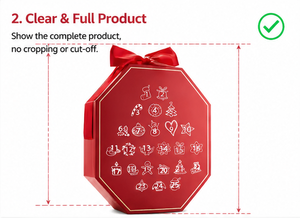 Custom Red Octagon Lid and Base Advent <b>Calendar</b> Box with Ribbon 25 Days Rigid Cardboard Christmas Blind Box Mystery Packaging - Product Image 3