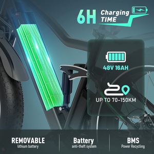 Khuyến mãi HOT! Kho hàng EU/UK HITWAY BK9S 48V 15Ah Bán buôn Xe đạp điện leo núi bánh béo 26 inch đa địa hình, xe đạp điện CE, mô tơ bánh sau - Product Image 4