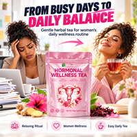 Tisane bien-être quotidienne pour femmes : Équilibre hormonal, Confort du cycle, Framboise, Agripaume, Menthe – Sachets de tisane à marque privée