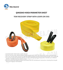 Correa de Remolque de Grado Industrial HIDEA con Lazos Reforzados, Resistencia a la Rotura de 11000 Libras, para Recuperación de Vehículos Todoterreno - Product Image 4