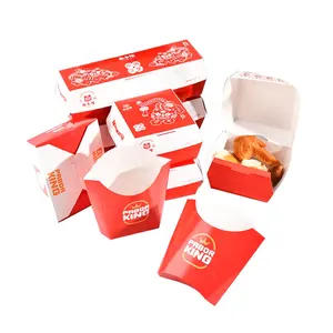 Vassoio per cibo in carta usa e getta per cibo vassoio per Fast Food vassoio per imballaggio patatine fritte scatola rigida scatole quadrate Kraft carta Kraft