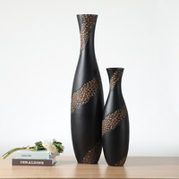 Grand Vase noir Antique chinois sur pied, Vase de sol, Design d'intérieur d'hôtel, de maison, haut de gamme, 1 pièce