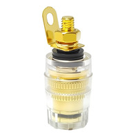 Connecteur banane plaqué or en cuivre pur M4*33 de 4 mm pour amplificateur de puissance, connecteur audio cristal, borne de haut-parleur