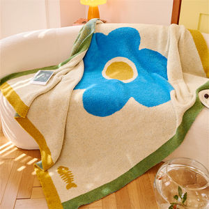 HH Мягкое уютное клетчатое одеяло из 100% полиэстера в клетку с цветочным принтом в клетку из микрофибры для зимы - Product Image 2