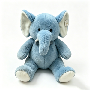 Elefante de Peluche Azul Personalizado, Adorable Peluche de Elefante con Orejas Grandes y Lazo - Product Image 4