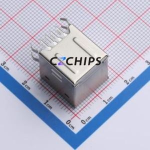 XDUF-0426-081 USB Connector Bent Lead Through Hole Connector Type-A USB 2.0 Female Right Angle Insert - Product Image 2