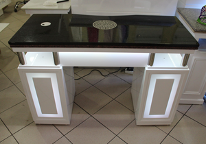 Bộ bàn ghế làm móng hiện đại, mặt bàn đá cẩm thạch, kèm máy hút bụi và đèn LED - Product Image 6