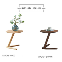 Table console d'angle en bois massif LANBEES BJ05 au design moderne, mini-meuble mobile pour salons, hôtels et maisons