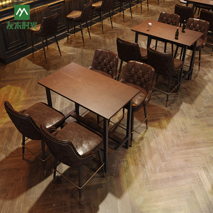Sgabelli da Bar in Stile Retrò Americano Adatti per Caffè, Bar <span class=keywords><strong>e</strong></span> Pub Commerciali, Set di Tavoli <span class=keywords><strong>e</strong></span> Sedie - Product Image 2