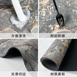 Tapis de bain absorbant antidérapant rectangulaire en fibre de polyester au design moderne pour salle de bain et entrée - Product Image 2