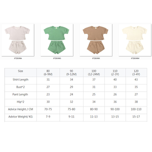 Conjuntos de Ropa de Verano para Niños Waffle Kids, Conjuntos de Dos Piezas para Niños Pequeños, Conjuntos de Ropa Personalizados para Niños, Conjuntos Cortos Lisos - Product Image 2