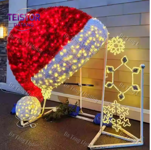 หมวกและรองเท้าคริสต์มาส LED ขนาดใหญ่สำหรับตกแต่งภายนอกห้างสรรพสินค้าในช่วงเทศกาล - Product Image 6