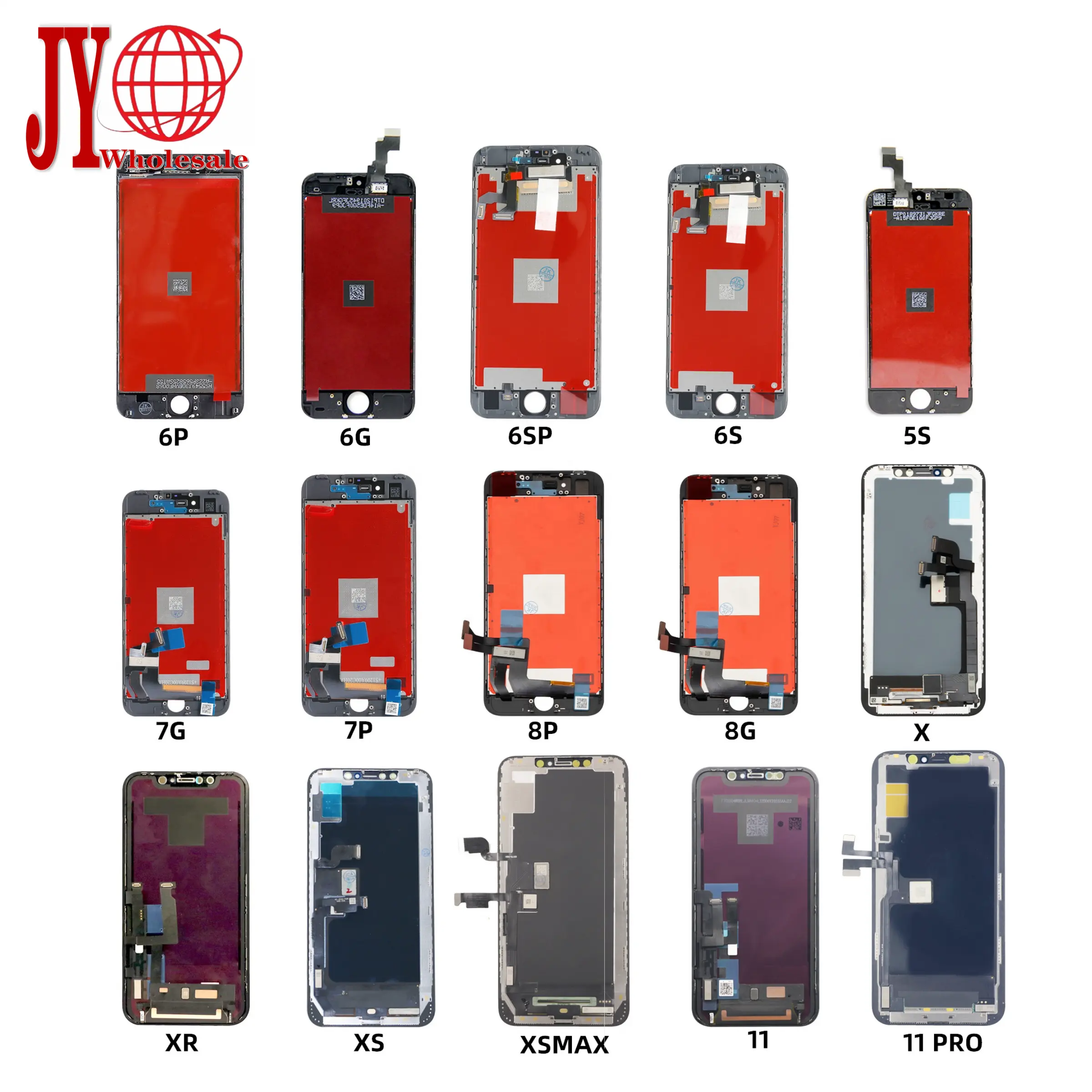 Remplacement d'écran d'origine en gros d'usine JY pour iPhone tous les modèles écran oled FHD HD pièces de rechange de réparation de téléphone portable LCD