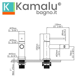 KAM-ARTE moderno in oro rosa in acciaio inox Bidet miscelatore rubinetto per il bagno - Product Image 2