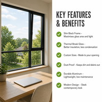 Schlanke Aluminiumfenster mit thermischer Trennung, maßgefertigt, staubdichtes Design, langlebiger Aluminiumrahmen für amerikanische Villen
