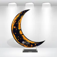 Support métallique pour toile de fond personnalisée en forme de croissant de lune, 6,5 pieds, 260g, en tissu tendu, pour mariage, baby shower, accessoire de photomaton