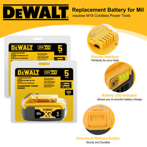 5,0 Ah 20V Lithium-Ionen-Akku für DeWalt-Elektro werkzeuge, schnell lade kompatibler Akku mit langlebiger Konstruktion - Product Image 5