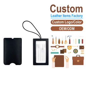 PU Leather Luggage <b>Tag</b> with Elastic Strap, Thickened <b>Suitcase</b> ID <b>Tag</b>, OEM/ODM Custom Factory, Privacy Cover Included - Product Image 2