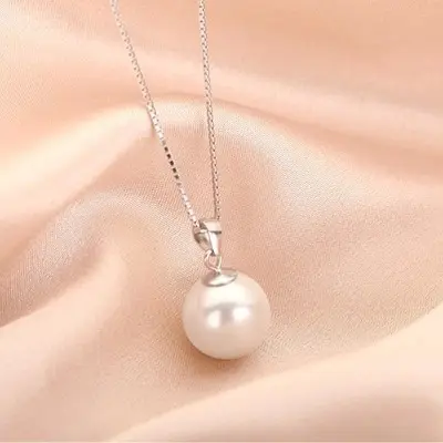 Collar con colgante de perla Artificial para mujer, joyería con cadena
