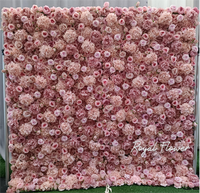 Décoration murale en fleurs de soie plastique rose rouge blanc, arche de mariage, support de toile de fond pour événements de mariage, toile de fond murale en fleurs pas chère