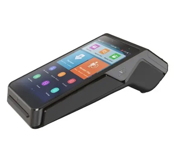 جهاز نقطة بيع محمول بشاشة 5.5 بوصة عالية الدقة تعمل باللمس مزود بقارئ بطاقات IC NFC MSR للمدفوعات التجارية التجارية