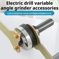 Juego de 5 piezas de accesorios para taladro eléctrico Homey Steel: varilla de conexión para amoladora angular, disco de corte, disco de pulido, soporte de mango para metales