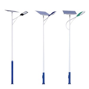 เสาไฟสวนเหล็กกลางแจ้ง หลอดไฟ LED พร้อมโคมแก้ว แสงวอร์มไวท์ 2700K IP66 หลอดไฟ A19 แบบไม่ถอดได้ ใช้ไฟ AC 220V พลังงานแสงอาทิตย์ พร้อมเซ็นเซอร์ตรวจจับความเคลื่อนไหว - Product Image 1