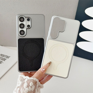 เคสโทรศัพท์มือถือหนัง PU แบบด้าน พร้อมแม่เหล็ก สำหรับ Samsung Galaxy S26 S25 S24 Plus S23 Ultra FE  วัสดุ PC แข็ง รองรับการชาร์จไร้สาย - Product Image 2